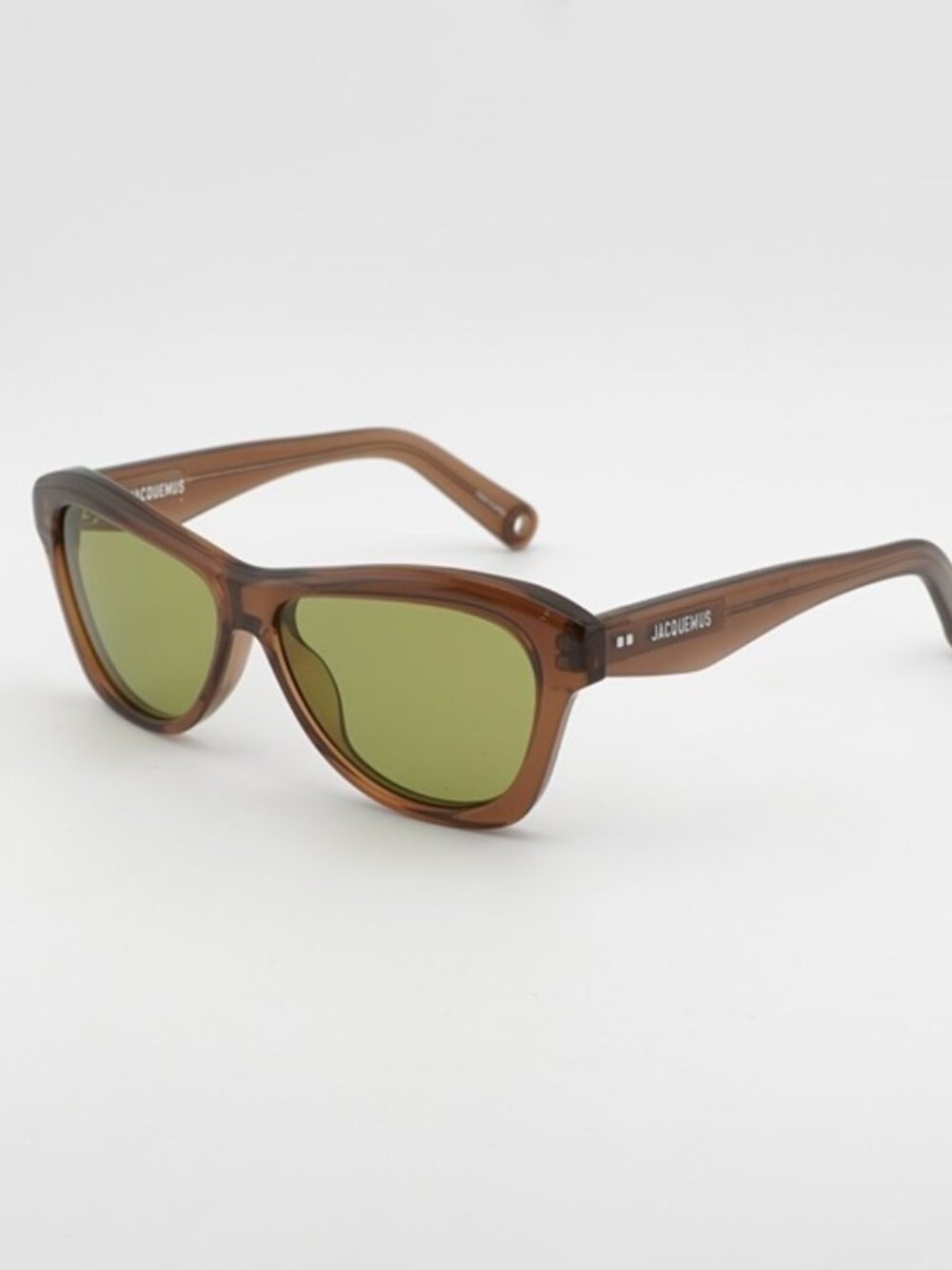 Jacquemus PALMIER JAC/59 C2 Sunglasses Brown Cat Eye Frame, Green Lenses